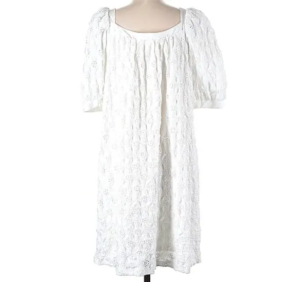 . Anthropologie Mauve Eyelet Mini Dress Size S
