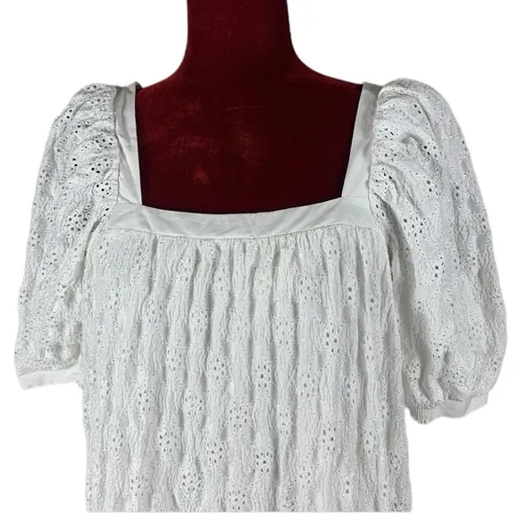 . Anthropologie Mauve Eyelet Mini Dress Size S