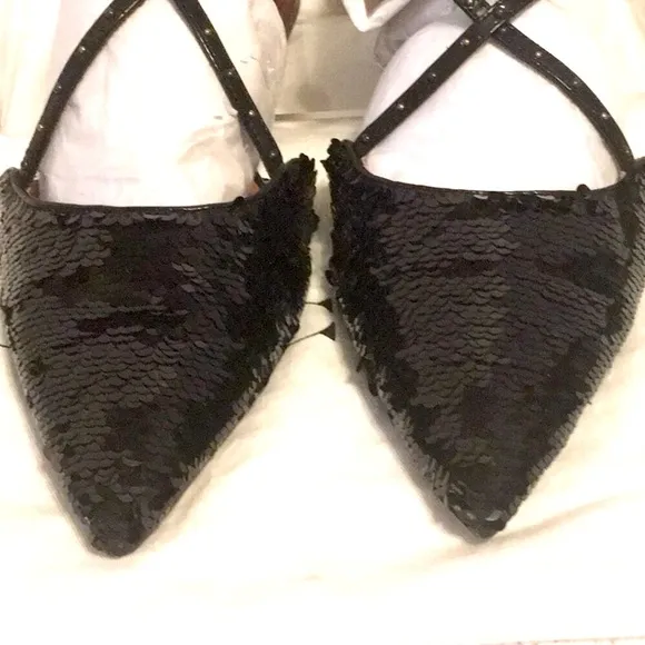 🎁 Coach Holiday Flats With Sequins SlingBack 9.5 👠 🎁🥿🥿