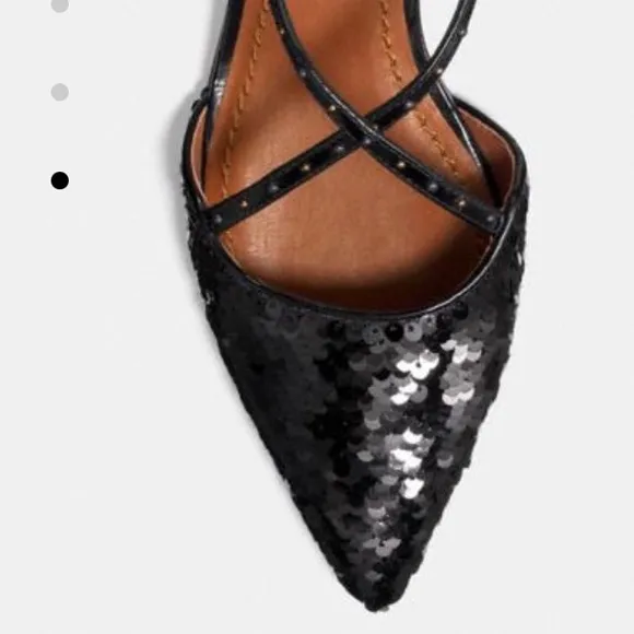 🎁 Coach Holiday Flats With Sequins SlingBack 9.5 👠 🎁🥿🥿