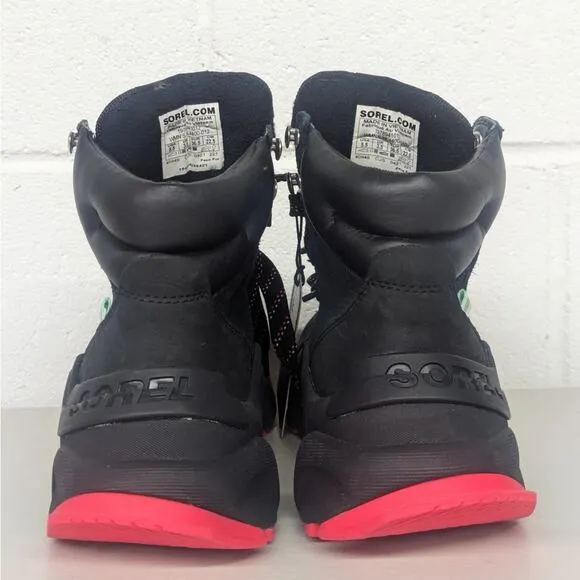 - New Sorel kinetic Rngd black red waterproof snow caribou boot conquest  Sz 6
