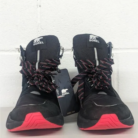 - New Sorel kinetic Rngd black red waterproof snow caribou boot conquest  Sz 6