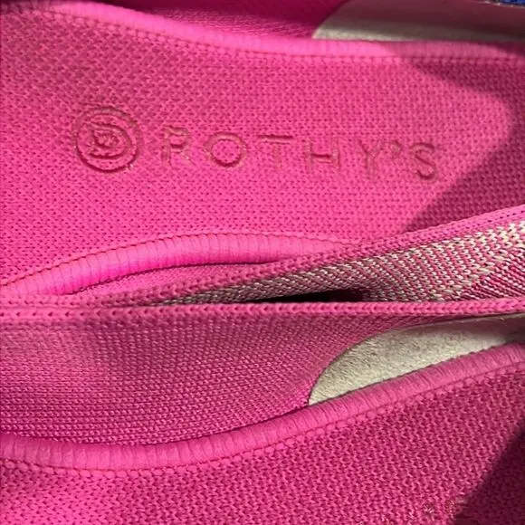 🔥 ROTHY’S Flats Square Toe Slipper Loafers -RETIRED Strawberry Ice Color -Sz 8.