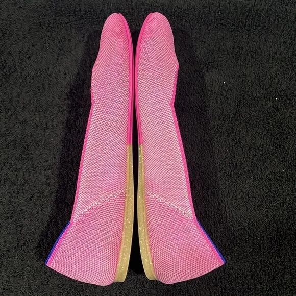 🔥 ROTHY’S Flats Square Toe Slipper Loafers -RETIRED Strawberry Ice Color -Sz 8.