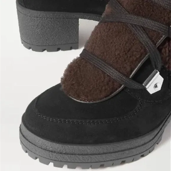 🆕 See by Chloe ‘Karla’ Shearling Hiking Boots in Black. Size EU 37