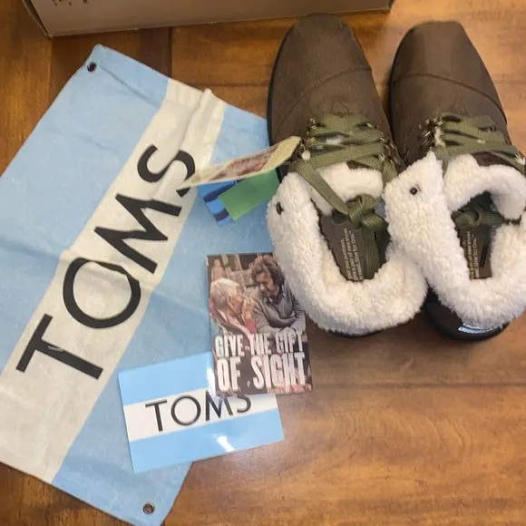 🆕 Toms Highland Botas Brown Fold Over Shearling boot/shoe women’s size 8…