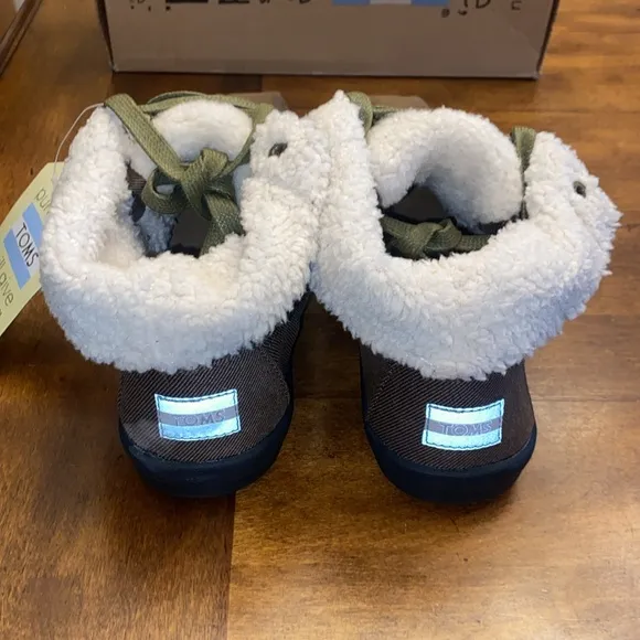 🆕 Toms Highland Botas Brown Fold Over Shearling boot/shoe women’s size 8…