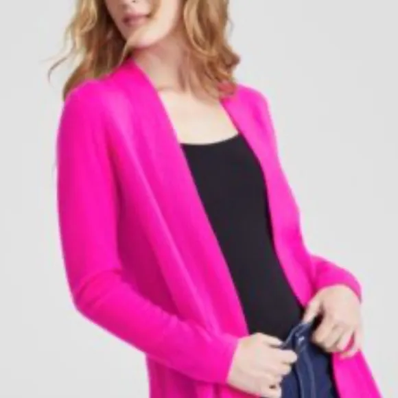 🇪🇸100% Cashmere Macy’s Charter Club Open Cardigan Sweater | Dusty Pink | Small