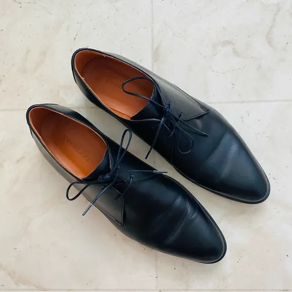 $168 Everlane Made in Italy The Modern Oxford Black Leather Loafers Size 7.5