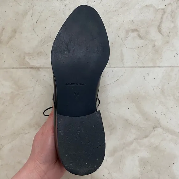$168 Everlane Made in Italy The Modern Oxford Black Leather Loafers Size 7.5