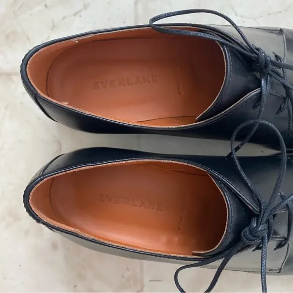 $168 Everlane Made in Italy The Modern Oxford Black Leather Loafers Size 7.5