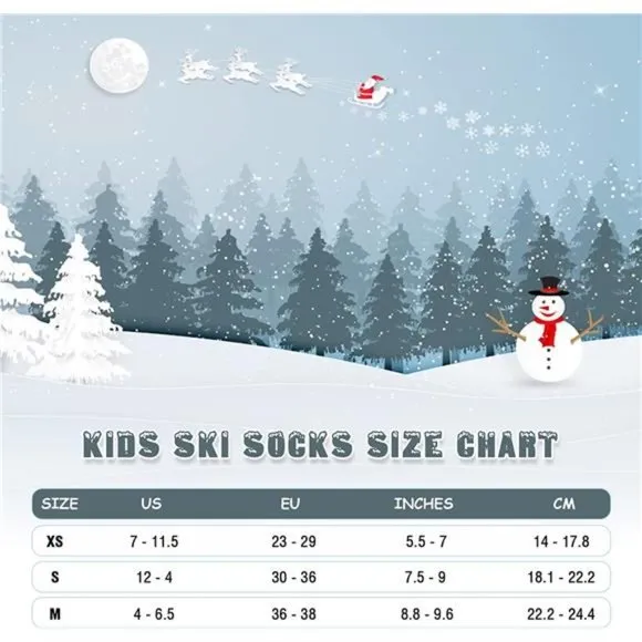 3 Pairs Kids Ski Socks Thick Warm for Winter Snow Skiing Snowboard Sport