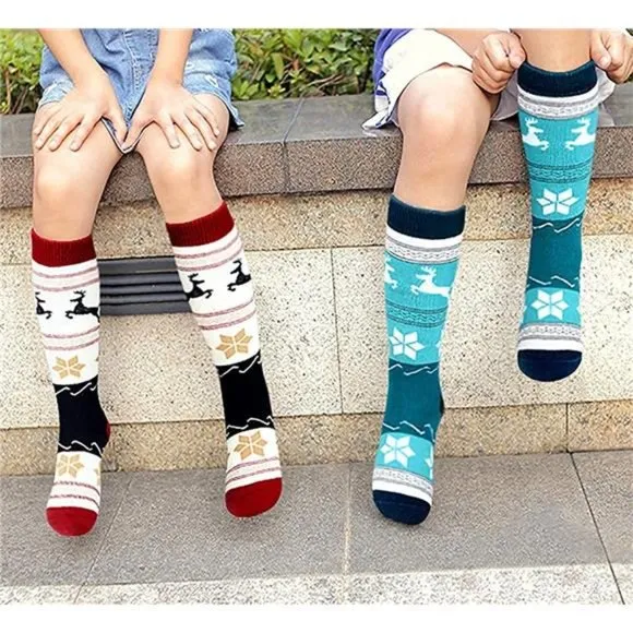 3 Pairs Kids Ski Socks Thick Warm for Winter Snow Skiing Snowboard Sports