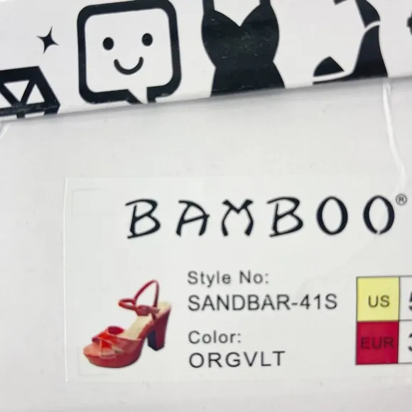 #430 NWT NIB BAMBOO Platform Sandals Sandbar Orange Velvet
