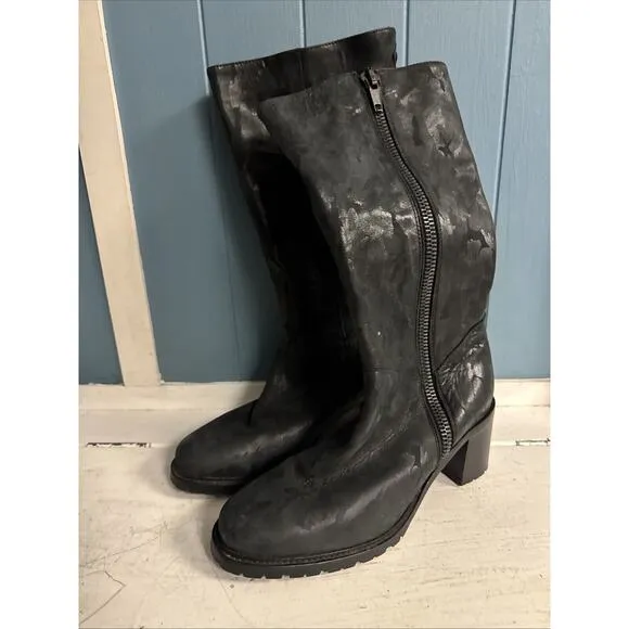 $450 ROSS &amp; SNOW Italy Rosina Women's 7.5 Weatherproof Leather Tall Boot