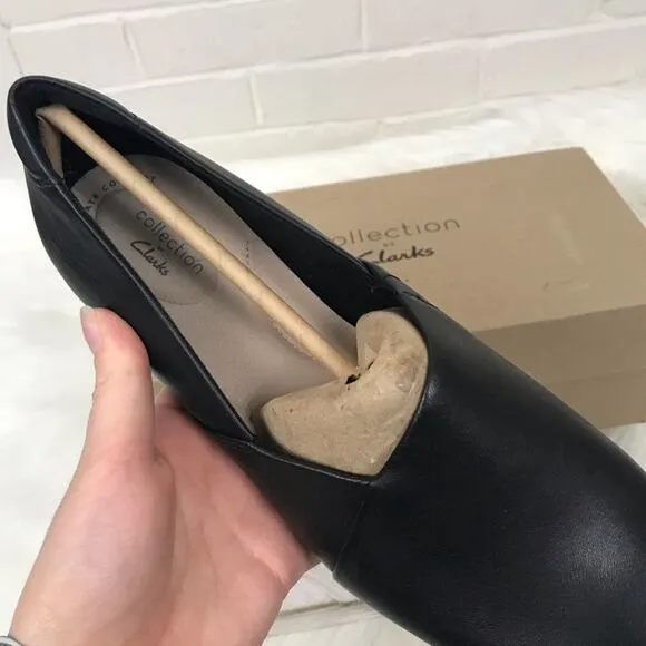 473. Clarks Collection By Clark’s NIB Juliet Palm Black Leather Slip On Loafers