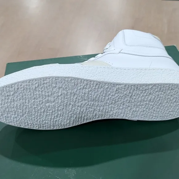 $480 Mens Armando Cabral &quot;Bafata&quot; Leather High-Top Sneakers White/Cream