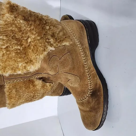 928 Sofft 1403655 Leather upper sock/Shearling Tan Boots Size 9MW