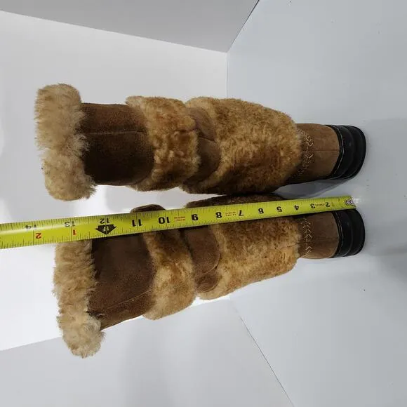 928 Sofft 1403655 Leather upper sock/Shearling Tan Boots Size 9MW