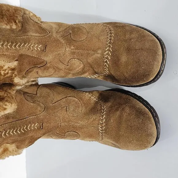 928 Sofft 1403655 Leather upper sock/Shearling Tan Boots Size 9MW