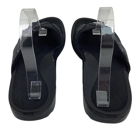 Abeo B.I.O. System Balboa Leather Thong Sandals Black