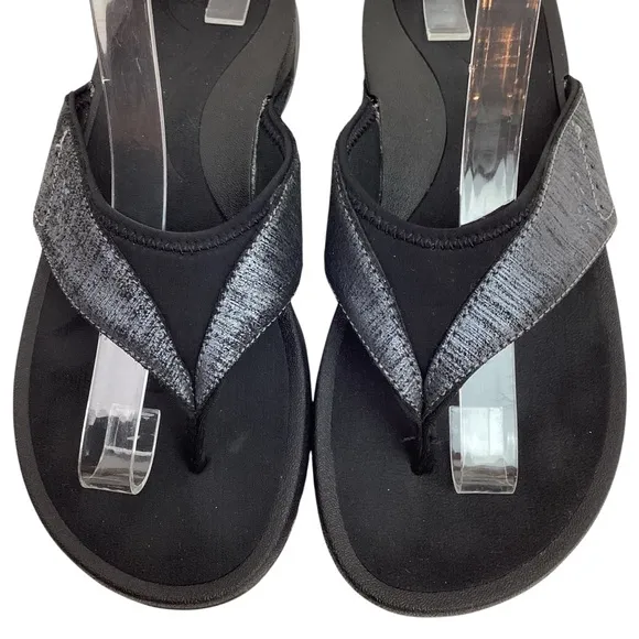 Abeo B.I.O. System Balboa Leather Thong Sandals Black