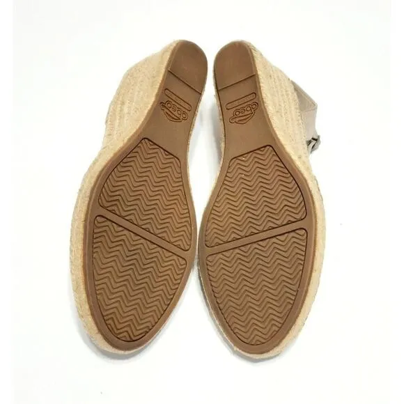 Abeo Dahlia New Sandals Spadrilles Strap Wedges Taupe Gold Size 10 Neutral Shoes