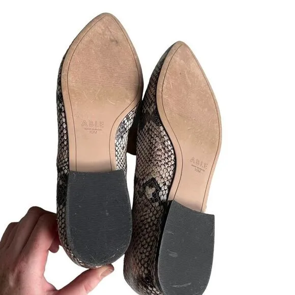 Able Women’s Lizbeth Snake Print Loafers, Size 10