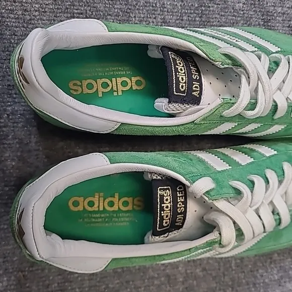 ADIDAS 2005 VTG Retro Mens US 11 Adi Speed Suede Sneakers Green White