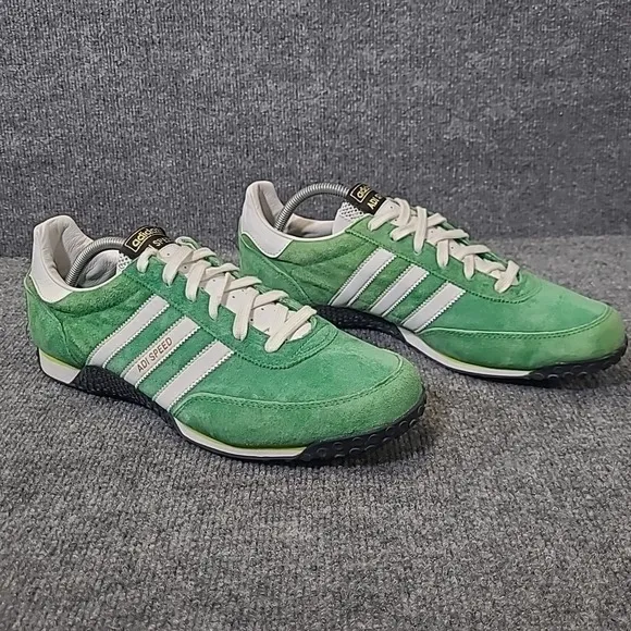 ADIDAS 2005 VTG Retro Mens US 11 Adi Speed Suede Sneakers Green White
