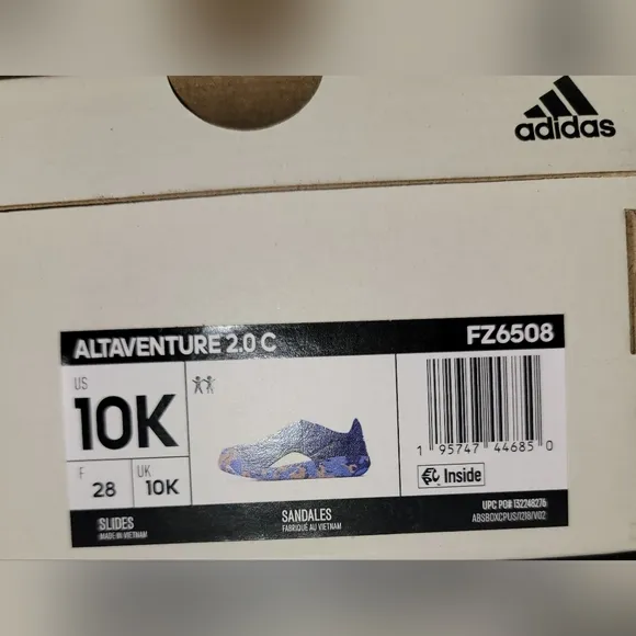 Adidas Altaventure 2.0 unisex water sandals in blue; Toddler size 10K