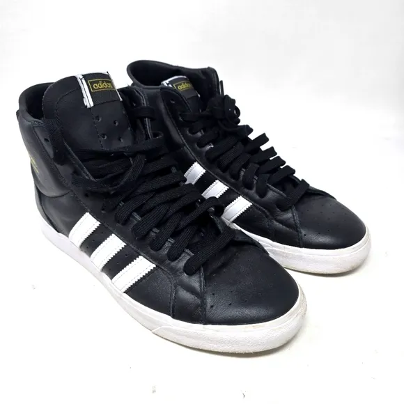Adidas Basket Profi FW3109‎ Black White Hi-Top Casual Sneakers Men's Size 10.