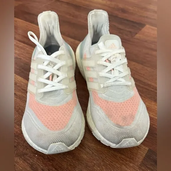 Adidas Boost White and Pink Sneakers size 7.5