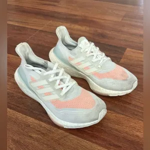 Adidas Boost White and Pink Sneakers size 7.5