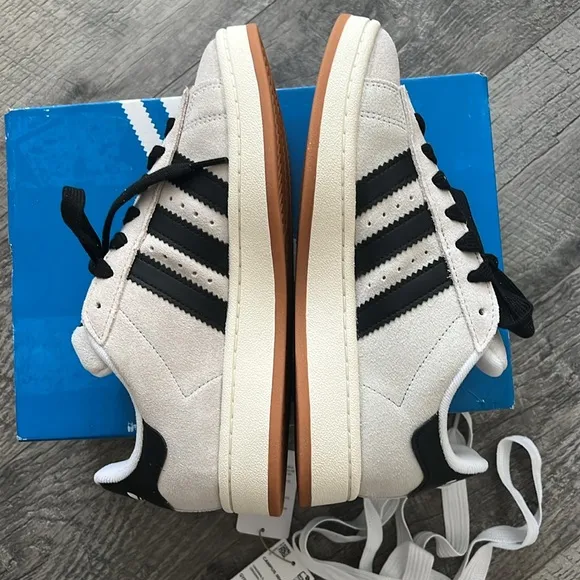 Adidas Campus Sneakers in Black and White suede sz 7 wide NWT women’s