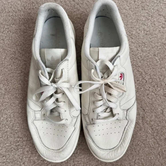 Adidas Continental 80 Leather Tennis Shoes Casual Sneakers White Mens 10 1/2