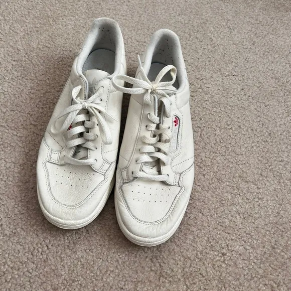 Adidas Continental 80 Leather Tennis Shoes Casual Sneakers White Mens 10 1/2