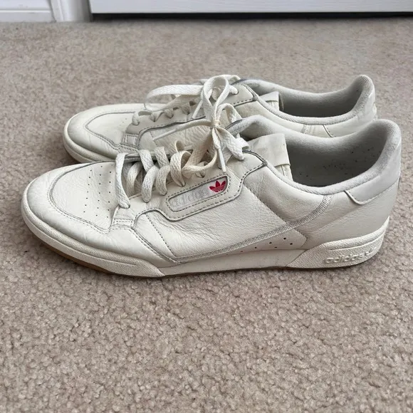 Adidas Continental 80 Leather Tennis Shoes Casual Sneakers White Mens 10 1/2