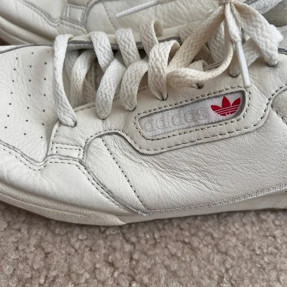 Adidas Continental 80 Leather Tennis Shoes Casual Sneakers White Mens 10 1/2
