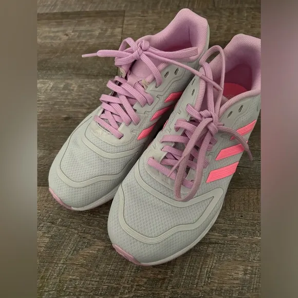 Adidas Girls Pink and Gray Sneakers size 1.5c
