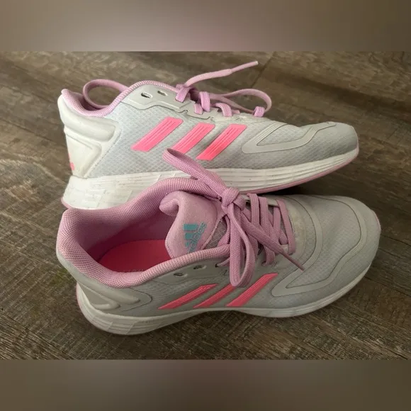 Adidas Girls Pink and Gray Sneakers size 1.5c