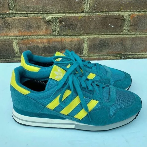 Adidas Green &amp; Yellow Retro Trainer Sneakers Size 7.5 NEW