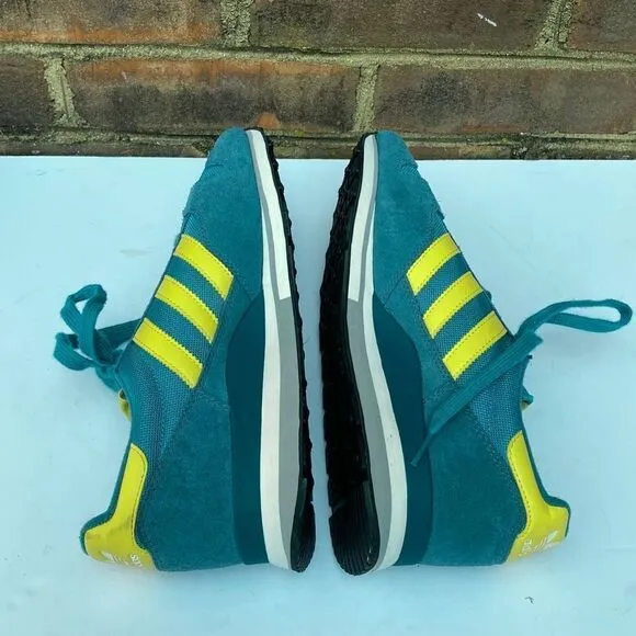 Adidas Green &amp; Yellow Retro Trainer Sneakers Size 7.5 NEW