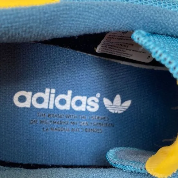 Adidas Green &amp; Yellow Retro Trainer Sneakers Size 7.5 NEW