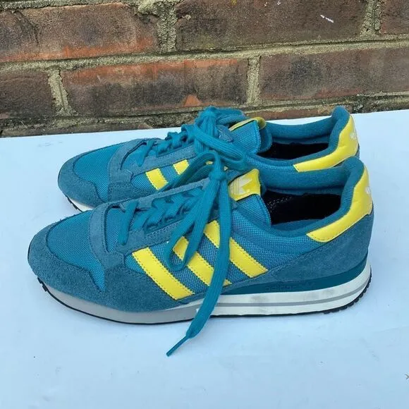 Adidas Green &amp; Yellow Retro Trainer Sneakers Size 7.5 NEW