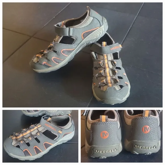 ADIDAS MERRELL SKECHERS lot of 3x athletic sneakers leather fabric youth size 5
