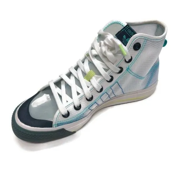 Adidas Originals Mens Size 8.5 Nizza Hi RF Casual Sneakers White Blue FY3093