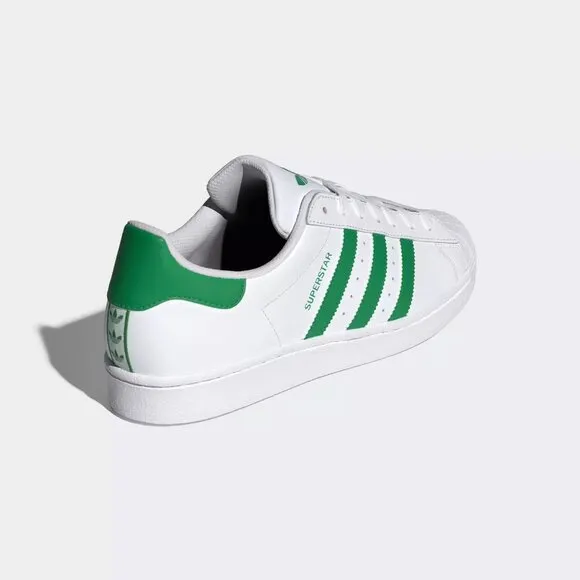 Adidas Originals Superstar Men`s Casual Sneakers White Green IE90