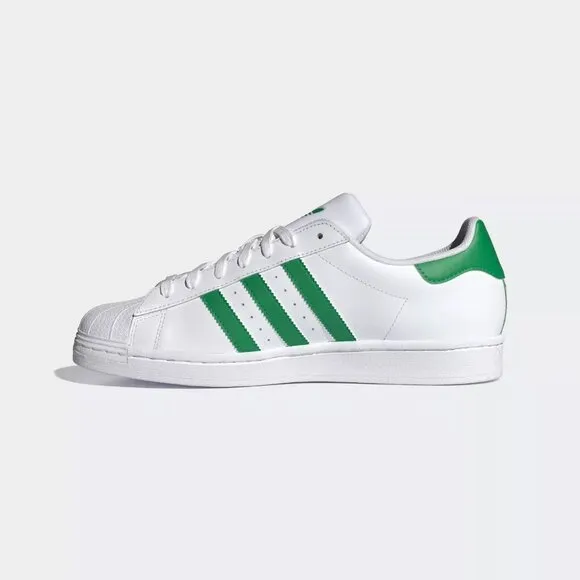 Adidas Originals Superstar Men`s Casual Sneakers White Green IE90