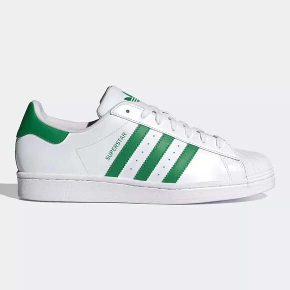 Adidas Originals Superstar Men`s Casual Sneakers White Green IE90